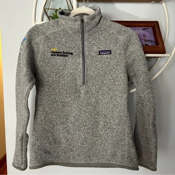 Patagonia Women's Small S Gray Grey Better Sweatet 1/4 Zip SAP - Picture 1 of 5